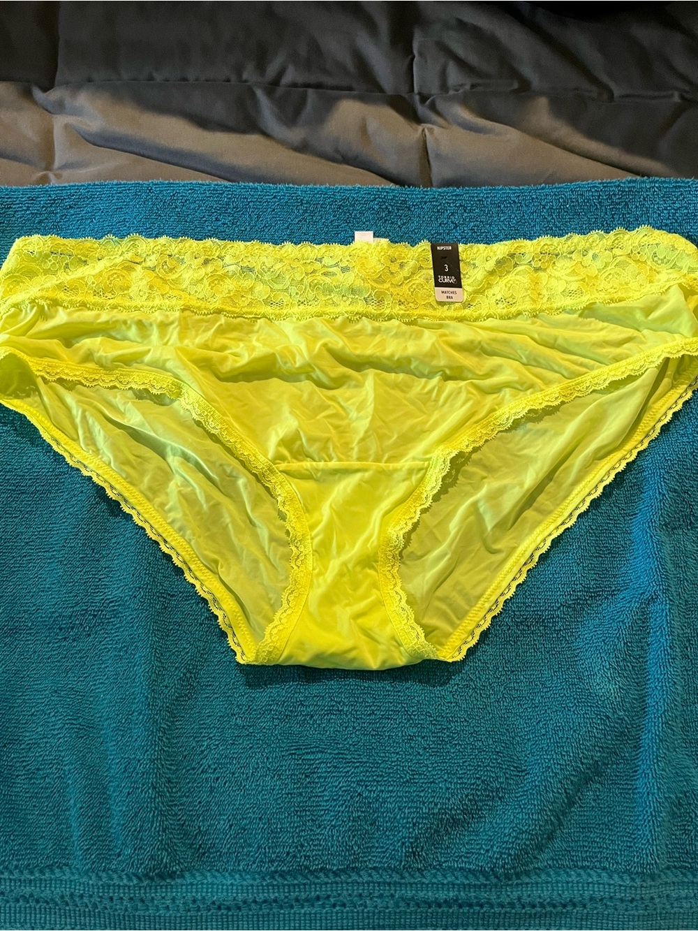 torrid Lace-Trim Sheer Bikini Panty - Neon Yellow